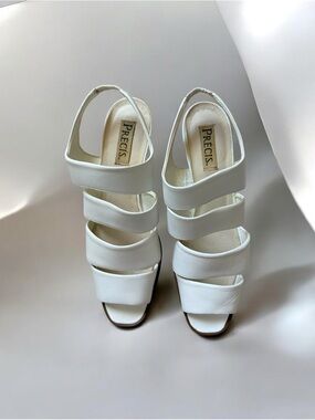 PRECIS White Strappy Slingback Sandals for Women